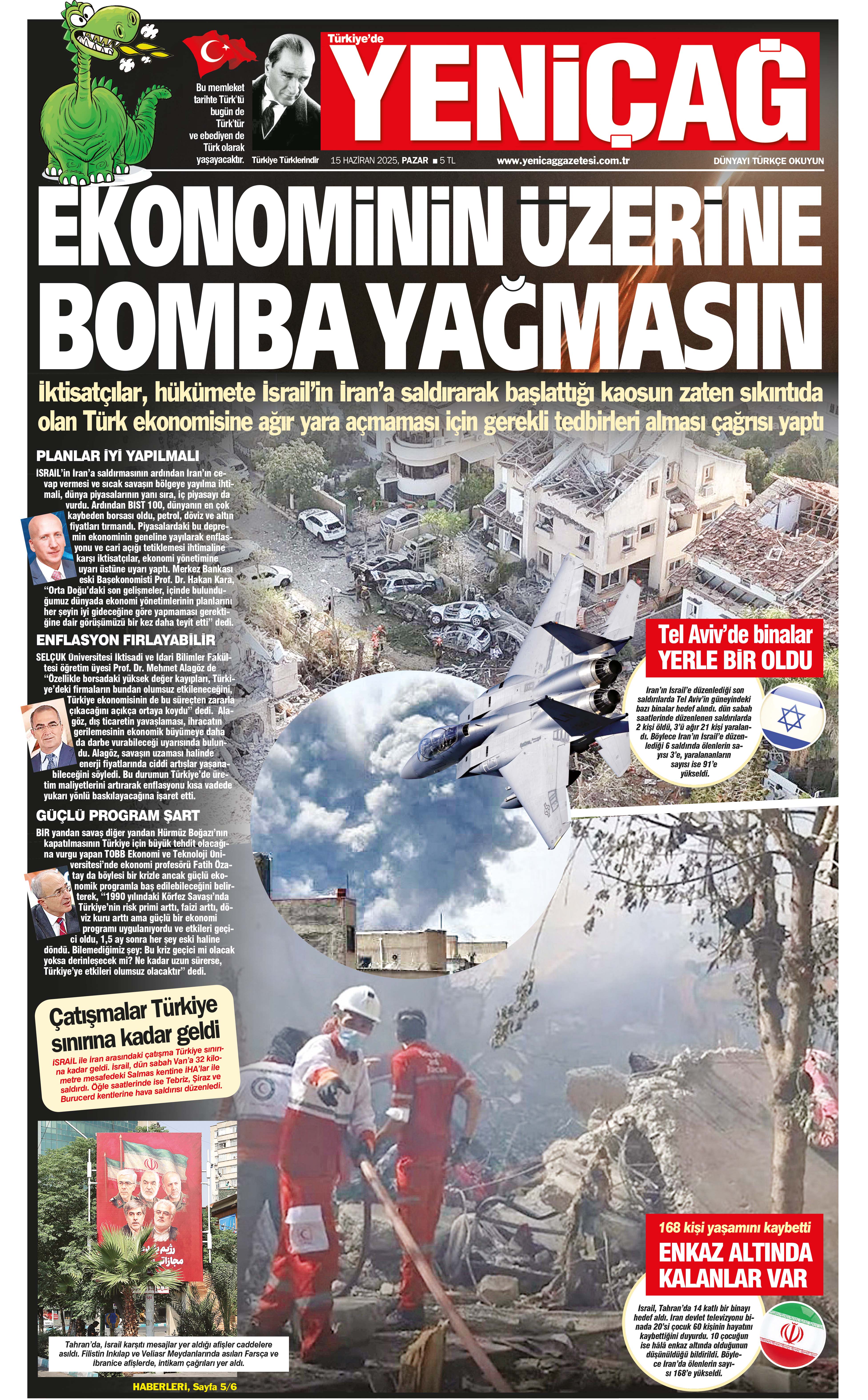 Yeniçağ Gazetesi Manşeti