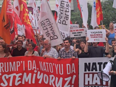 Zirve öncesi yurttaşlar sokağa çıktı: ‘NATO’dan çıkılsın, üsler kapatılsın’